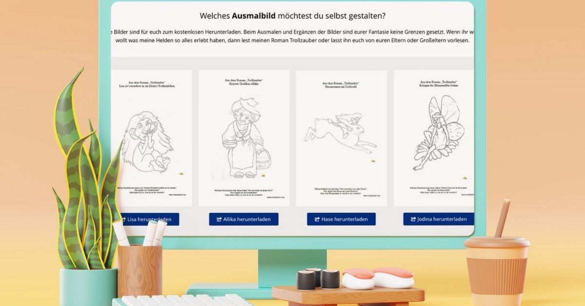 Ausmalbilder zum Buch «Trollzauber»