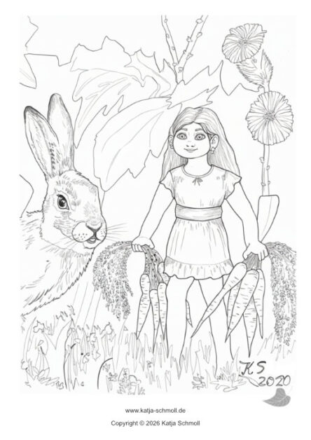 Lisa als Trollkind mit Hase